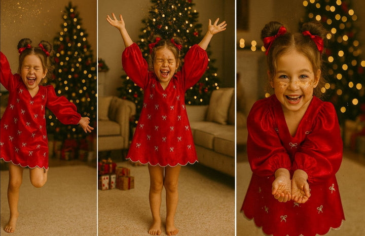 Red Christmas kids tunic Dubai festive wear