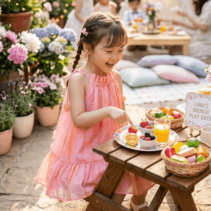 Pink Tie-Dye Pure Chanderi Tunic for Girls