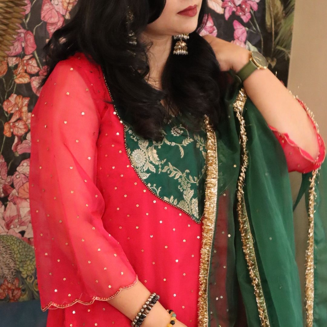 Ahmedabad wedding season mother daughter matching sharara set