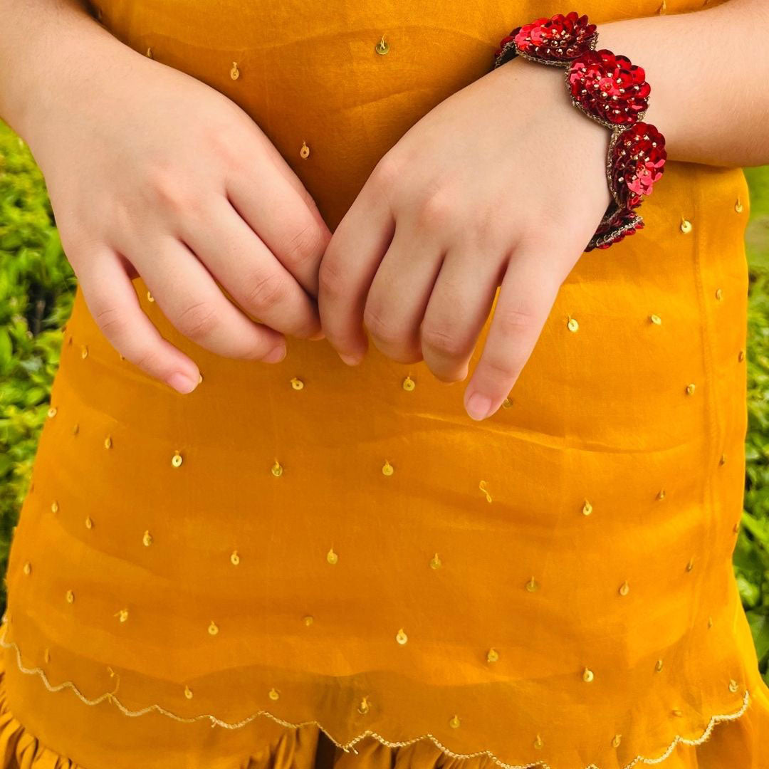 Mustard Yellow sharara set for girls