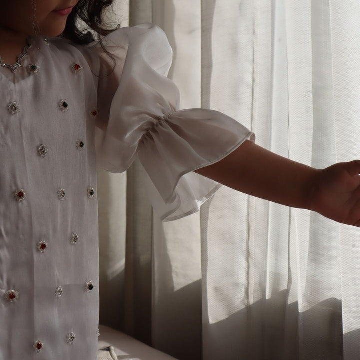 White tunic for girls Christmas celebration Singapore