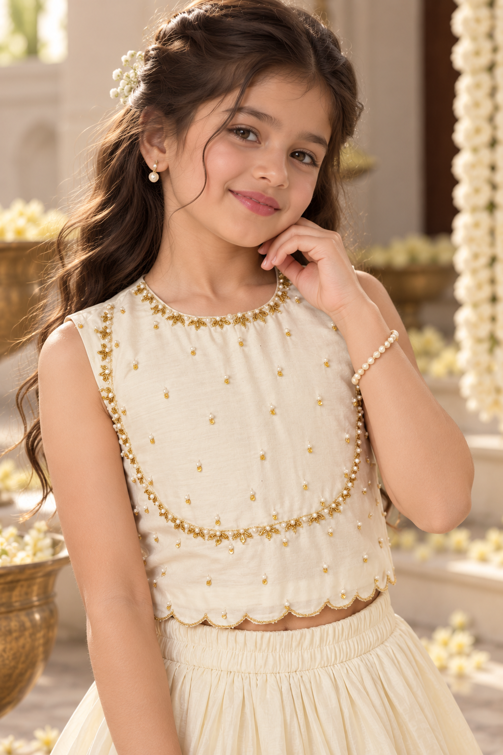 The Ivory Heirloom Lehenga for girls