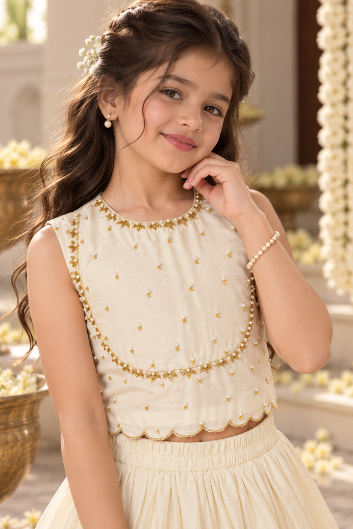 The Ivory Heirloom Lehenga for girls
