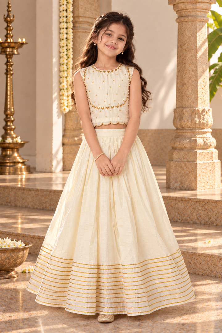 The Ivory Heirloom Lehenga for girls