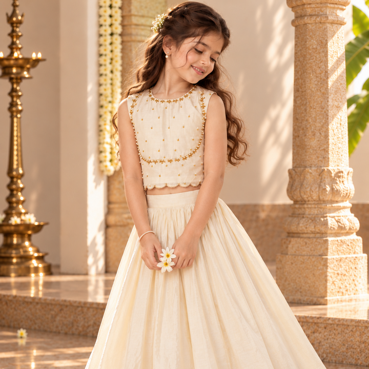 The Ivory Heirloom Lehenga for girls