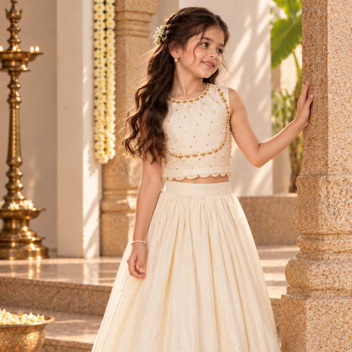 The Ivory Heirloom Lehenga for girls
