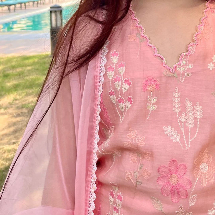 Peach yellow embroidered sharara girls outdoor – artisan ethnic kidswear ages 1-14 for Diwali pooja, Chennai Nungambakkam