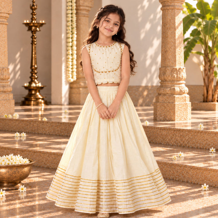 The Ivory Heirloom Lehenga for girls