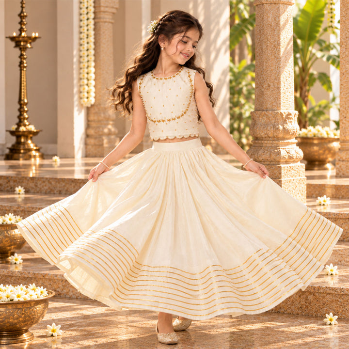The Ivory Heirloom Lehenga for girls