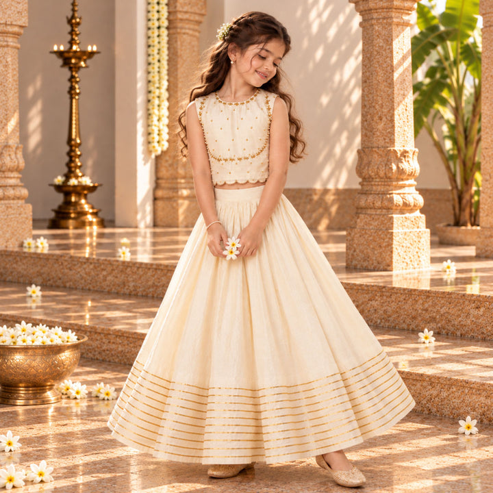The Ivory Heirloom Lehenga for girls