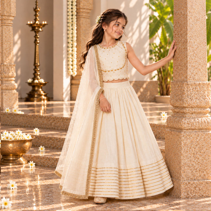 The Ivory Heirloom Lehenga for girls