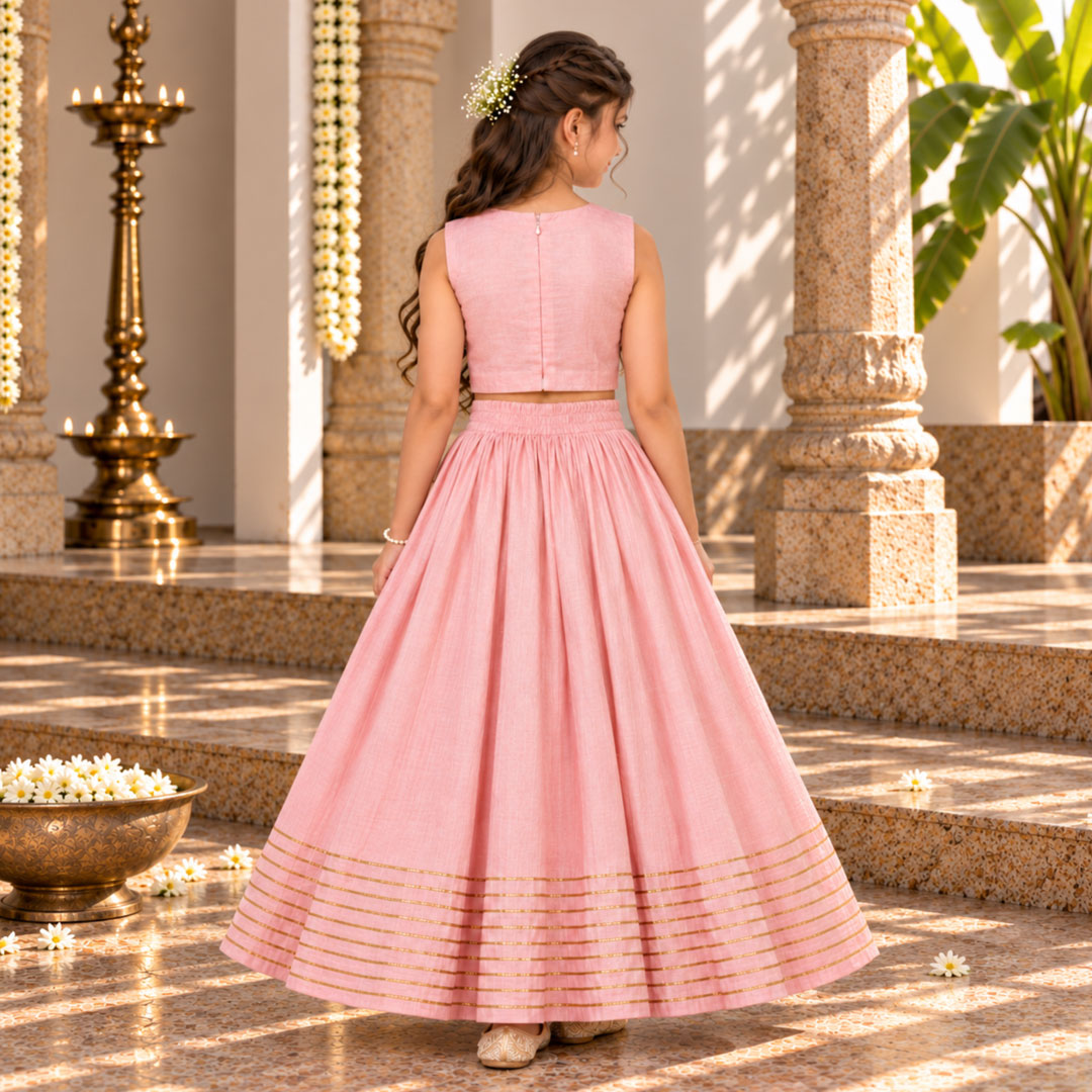 Gulabi choli lehenga for girls