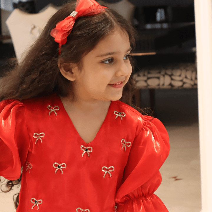 luxury christmas santa tunic red for girls dubai