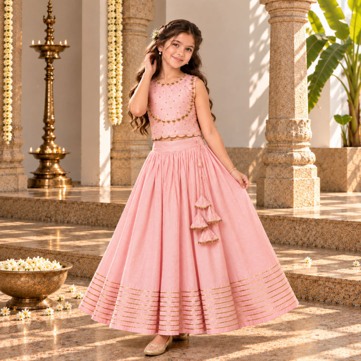 Gulabi choli lehenga for girls