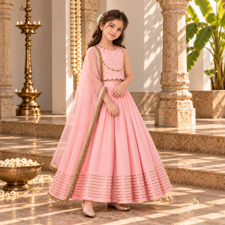 Gulabi choli lehenga for girls