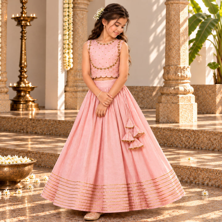 Gulabi choli lehenga for girls