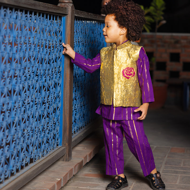 NOIR GOLDEN NEHRU JACKET FOR BOYS