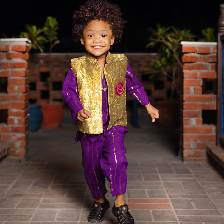 NOIR GOLDEN NEHRU JACKET FOR BOYS